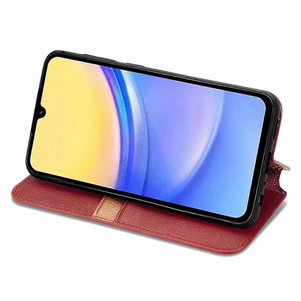 Stødsikkert etui med rombe-præg, pung og stativ til Samsung Galaxy A15 4G/A15 5G Multicolor Style F