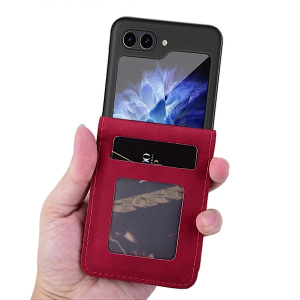 Skal för Samsung Galaxy Z Flip5 5G Präglat PU Läder+PC Telefonskydd Multicolor Style E