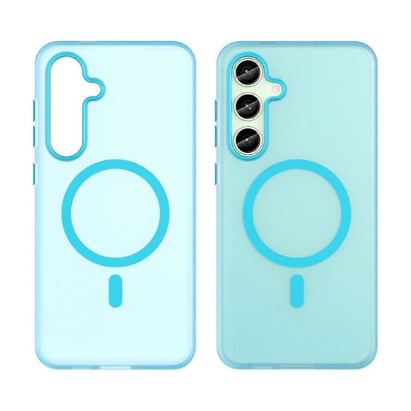 Samsung Galaxy S24 FE -kotelo, yhteensopiva MagSafe-tekniikan kanssa, TPU+PC ohut mattapintainen läpikuultava puhelinkuori Multicolor Blue