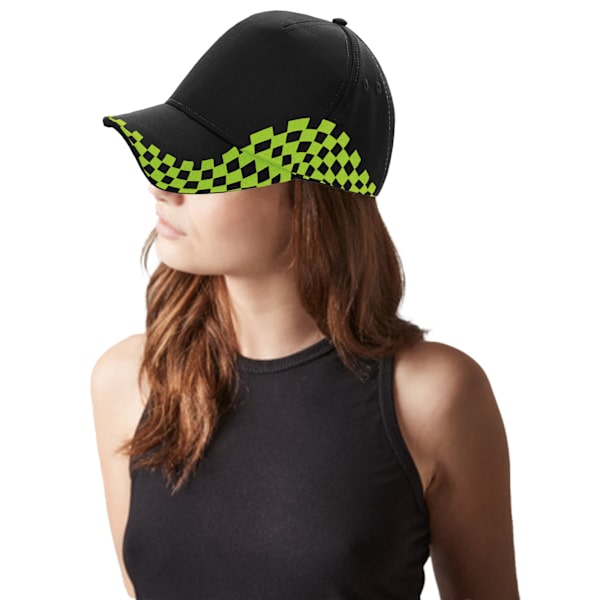 Beechfield Unisex Grand Prix Baseball Cap Én Størrelse Sort/Lime G Black/Lime Gr Black/Lime Green One Size