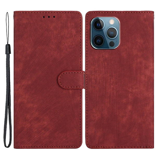 För Iphone 15 Pro cover Pu-läderplånbok Slimfit Phone case Stativ Skin-touch Shell Red