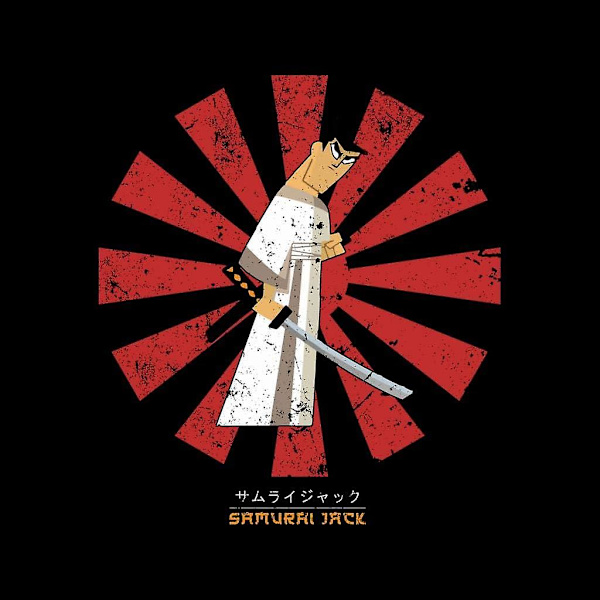 Samurai Jack Retro japansk T-shirt för män Black M