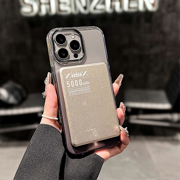 Magnetiskt skal för iPhone 15 Pro, gradientfärg, hårt PC-skal Multicolor Desert Gold