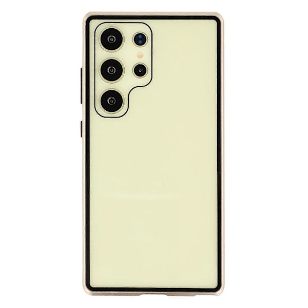 For Samsung Galaxy S24 Ultra Deksel med Skjermbeskytter Herdet Glass Metall Telefondeksel Magnetisk Multicolor Gold