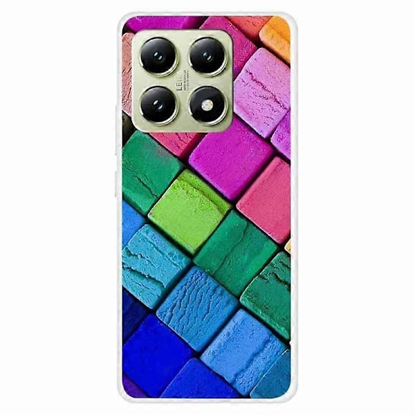 Skal för Xiaomi 14T TPU Mönstertryck Anti-Fall Telefonskydd Multicolor Colorful Block