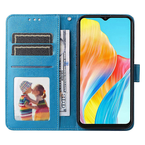 För Oppo A38 4G Fodral Plånbok Slim-Fit PU Läder Magnetiskt Telefonskal Multicolor Style B
