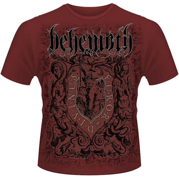 Behemoth Herr Furor Divinus Kortärmad T-shirt med bandkrage - vuxen, 3xl Red M