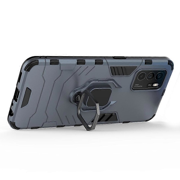 Ring Stöd Shockproof Dubbla Lager Hårt PC Mjukt TPU Skyddsfodral för OPPO Reno6 Z
