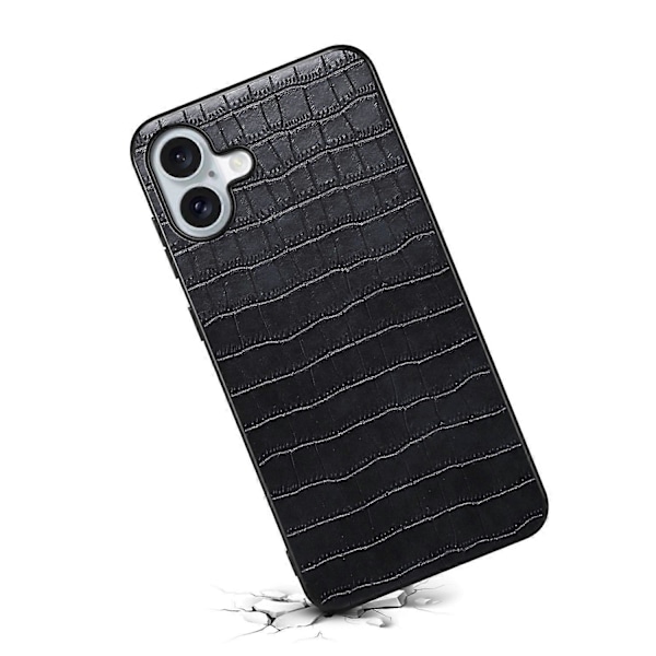 iPhone 16 Plus -kotelo, krokotiilinnahkajäljitelmä, nahkapäällysteinen PC+TPU-puhelinkuori Multicolor Style D