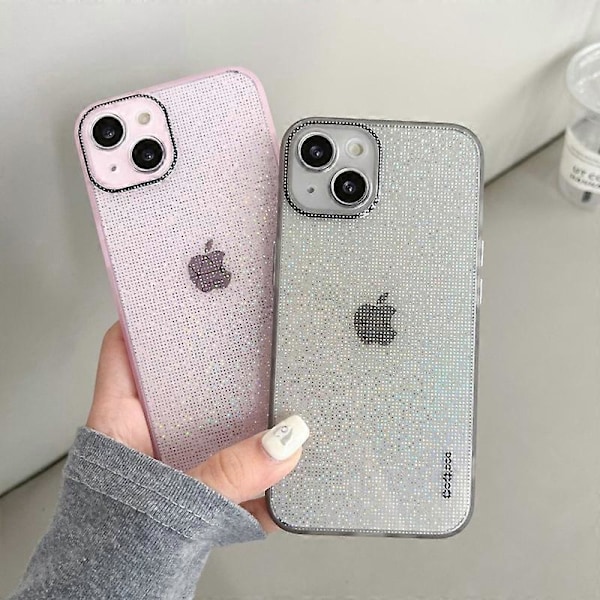 Q.COO iPhone 14 -puhelinkotelo, pehmeä TPU, kimalteleva valoa taittava design Multicolor Style A