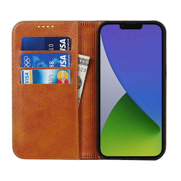 iPhone 15 Plus PU-nahkainen puhelinkotelo, kaksivärinen liitos, naarmuuntumaton, jalustallinen lompakkokotelo Multicolor Style B