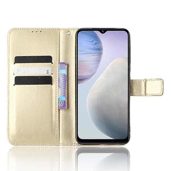 Mobiltelefonetui til vivo Y02 4G Wallet Stand PU Læder Telefoncover med Rem Multicolor Style C