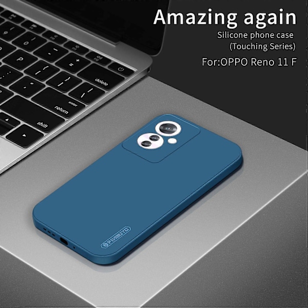 PINWUYO JK Touching Series Skal för Oppo Reno11 F 5G Silkeslen Mjuk TPU Baksida - Marinblå Multicolor Matcha Green