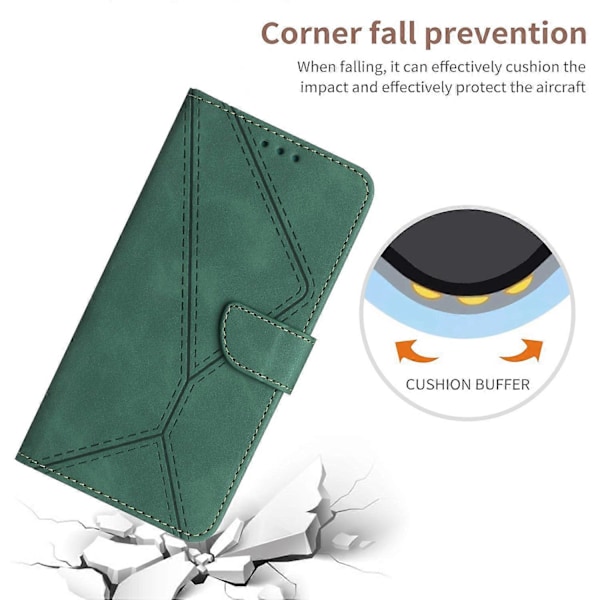 Til Samsung Galaxy A05 4G Etui PU Læder Præget Linje Telefon Stand Cover Multicolor Style D