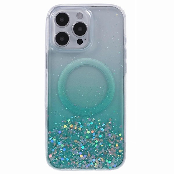 Skal för iPhone 16 Pro Kompatibelt med MagSafe Glitter Epoxy TPU+Akryl Telefonskydd Multicolor Style E