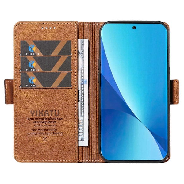 YIKATU YK-005 Xiaomi 12 Lite 5G -puhelimelle ihonmyötäinen PU-nahkainen suojakotelo jalustalla ja lompakolla Multicolor Style C