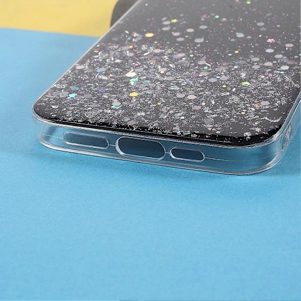 Blixtpulver Paljetter Tunt Lätt Hållbart Akryl+TPU Telefonfodral för iPhone 13 Pro 6.1 tum Multicolor Style B