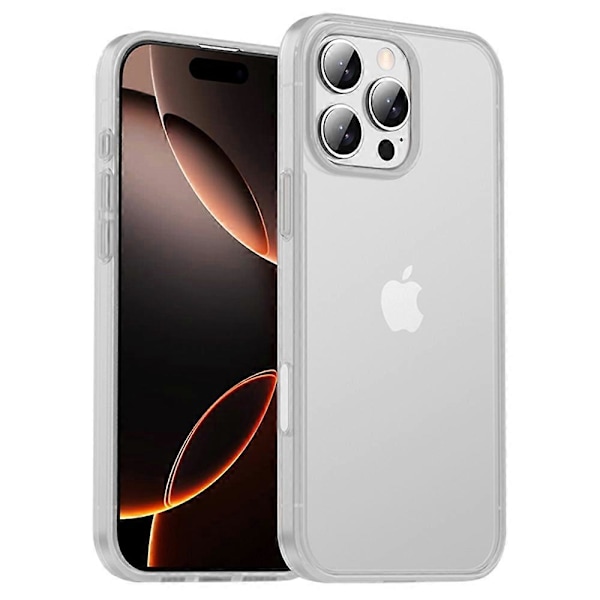 IPAKY Stöttåligt Skal för iPhone 16 Pro Max PC + TPU Matt Telefon Baksida Multicolor Translucent