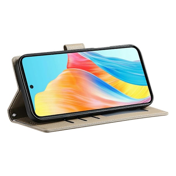 Til Realme 14 5G Stand Case Litchi Tekstur Læder Wallet Telefon Cover Magnetisk Lukning Multicolor Apricot