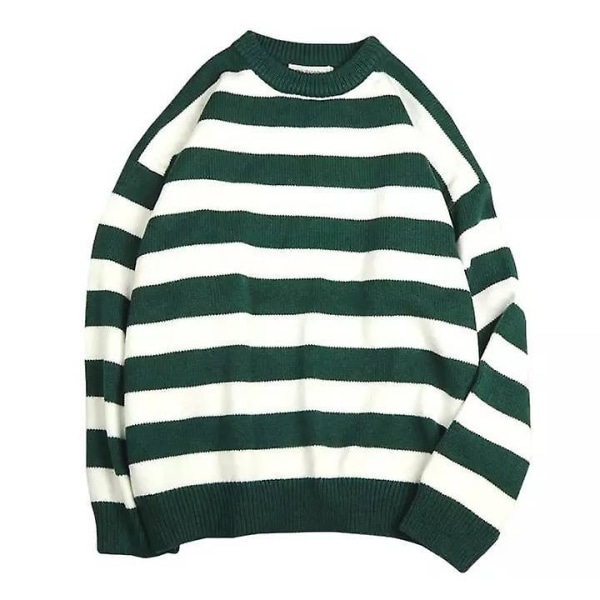 Tate Sweater Vinter Pullovers Dame Stribet Sweater Casual Jumper Oversize Par Harajuku Skjorte Varm Pullover Sueter De Mujer Jersey Green white XXXL