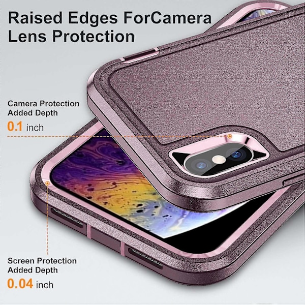 For iPhone X/XS Sklisikkert PC+TPU Hybrid Telefondeksel Støtsikkert Bakdeksel Multicolor Style E
