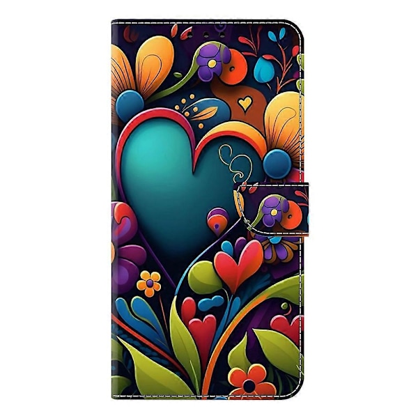 Til Motorola Moto G35 5G Etui PU Læder Wallet Telefon Cover med Støttefod Multicolor Paint Flower