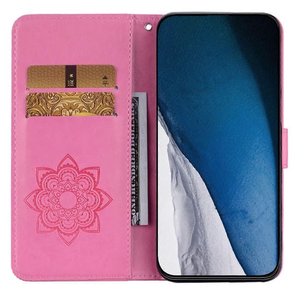 Fodral till iPhone 15 Plus Uggla Präglat PU Läder Plånboksfodral med Ställ Multicolor Style D
