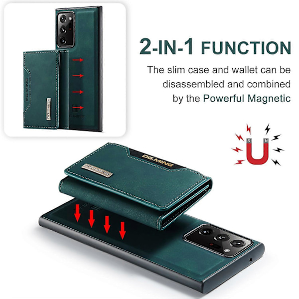 DG.MING M2 Series Magnetisk Tri-fold Wallet Kickstand Læder Etui til Samsung Galaxy Note20