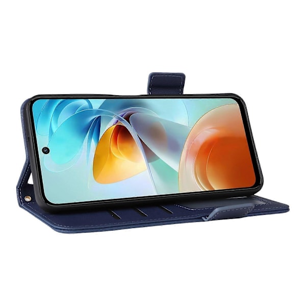 Etui til ZTE nubia Music 2 med håndledsrem, litchi-tekstur, PU-læder, tegnebog, telefoncover Multicolor Dark Blue