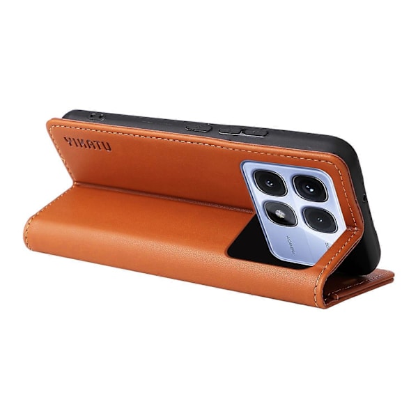 YIKATU YK-001 Xiaomi Redmi K70 Ultra -kotelo, jalustallinen nahkainen puhelinkotelo, vahva magneettisuljin Multicolor Brown