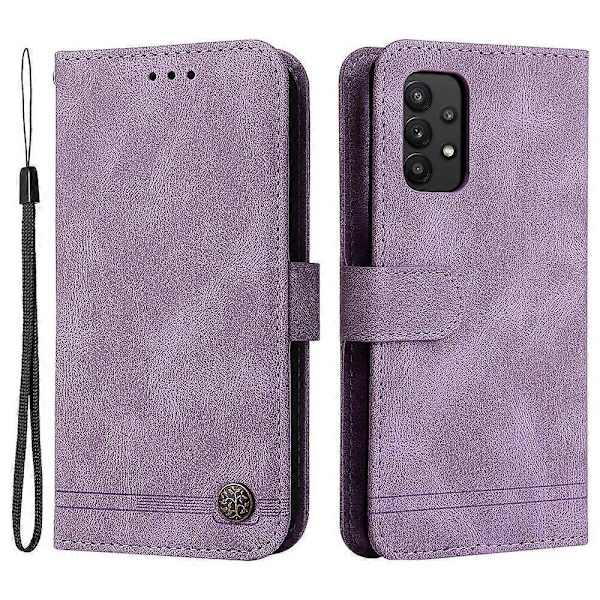 För Samsung Galaxy A32 4G (EU-version) Stödjande Ställ Design Trädmönster Metallknapp Flip