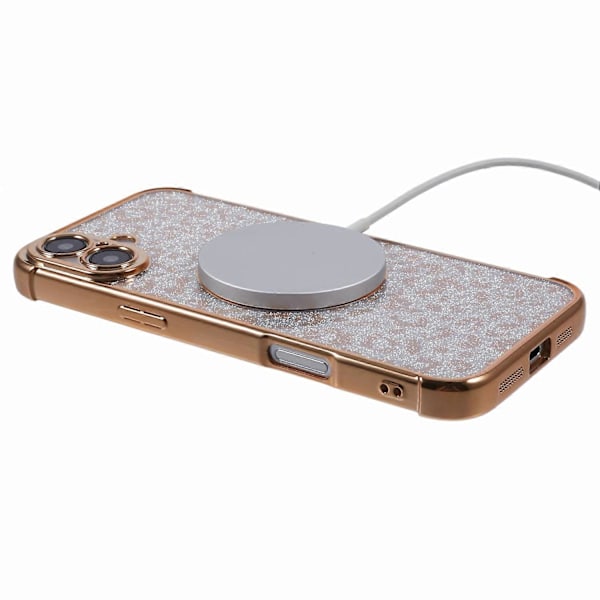 Skal för iPhone 16 Plus Kompatibelt med MagSafe Glittrigt Leopardtryck Transparent TPU-telefonskal Multicolor Style E