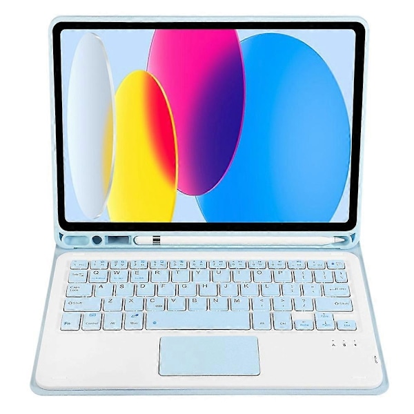 Type C A10B-A iPad 10.9 (2022) -mallille, karkkivärinen kynäpaikkamuotoilu, nahka + TPU-tablettitelinekotelo Multicolor Style E