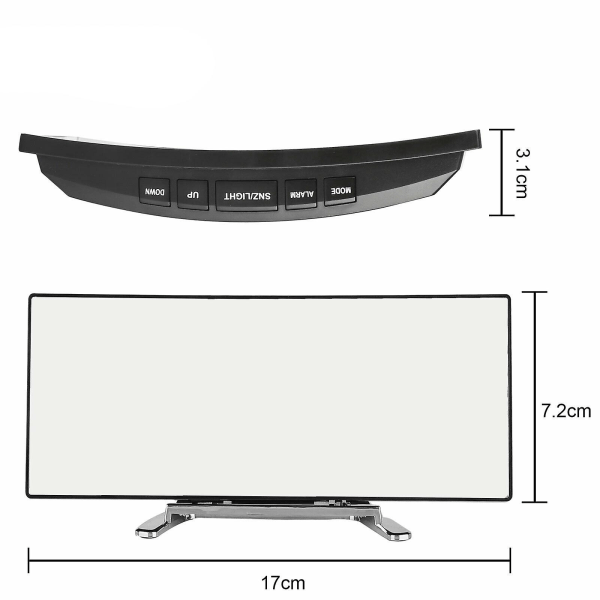 Digital LED Väckarklocka Termometer Snooze Mirror Display Kalender Temperatur