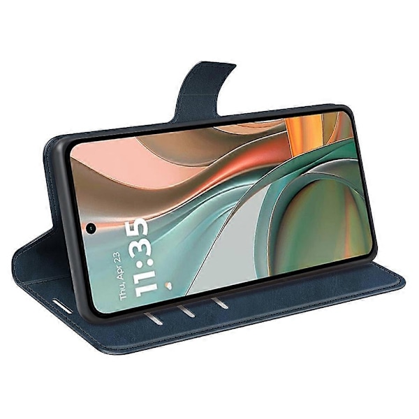 Til Motorola Moto G75 5G Stand Case Anti-Scratch Kalvetekstur Læder Telefon Cover Multicolor Style E