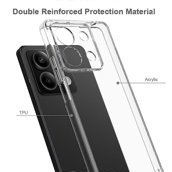 Skal för Xiaomi Redmi Note 13 5G Transparent TPU+Akryl Hybrid Mobilskal