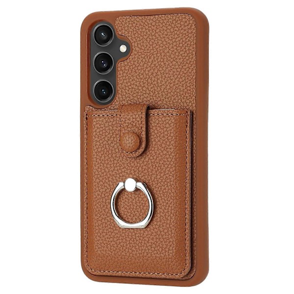 Samsung Galaxy A55 5G -kotelo, korttipaikat, nahkainen takakansi ja rengaspidike Multicolor Style B