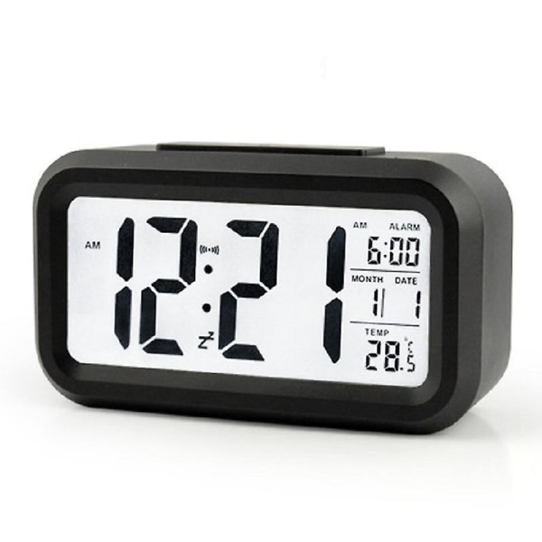 Smart Clock Temperatur Lazy Snooze Väckarklocka Mute Bakgrundsbelysning Elektronisk klocka Creative Digital Clock Gift (vit)