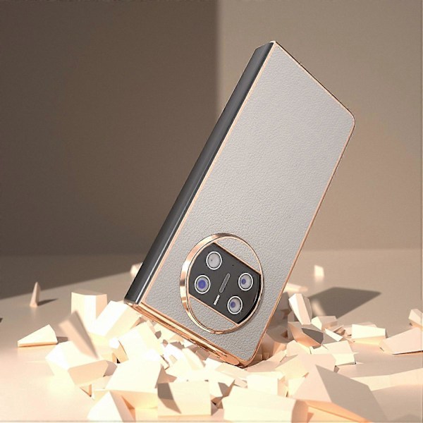 Ekte kuskinn+PC-deksel med elektroplettering for Huawei Mate X3 5G Multicolor Style C