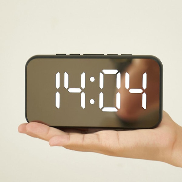Stor skärm LED digitala väckarklockor Elektronisk spegelklocka Snooze-funktion Red