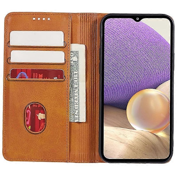 För Samsung Galaxy S22 5G Magnetisk Plånboksfodral Kalvtextur PU Läder Skal Multicolor Style C
