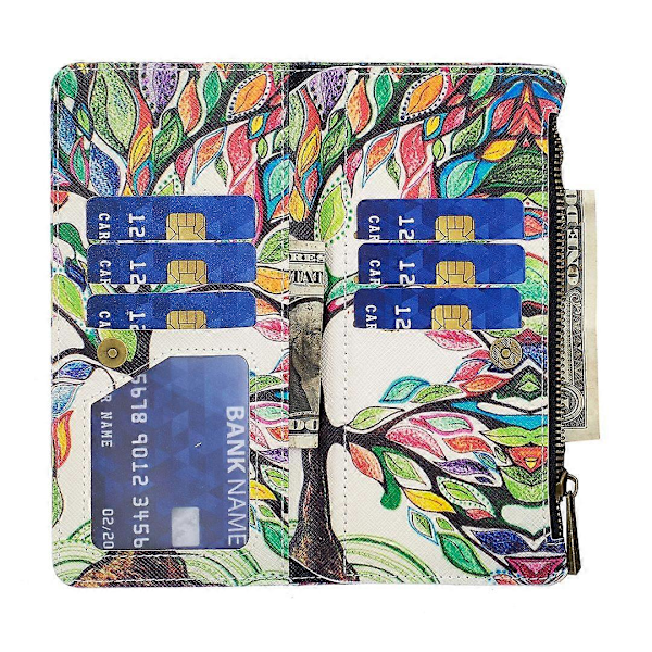 BF03 Telefonfodral för Samsung Galaxy A15 4G Plånboksfodral med Dragkedja i Läder Multicolor Style A