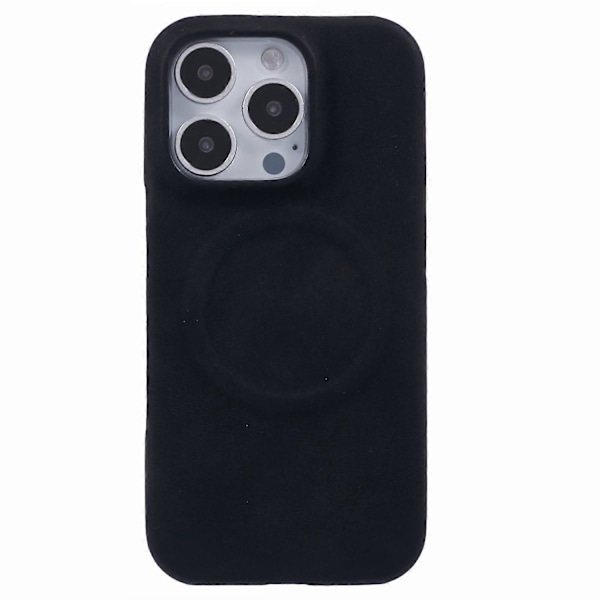 Skal för iPhone 16 Pro Max Kompatibelt med MagSafe, Hudvänligt Läder + PC Baksida - Grå Multicolor Black