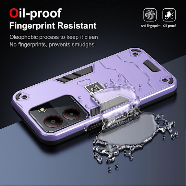 Til ZTE Blade A54 Case PC+TPU Drop-proof Beskyttende Telefon Cover Multicolor Style C