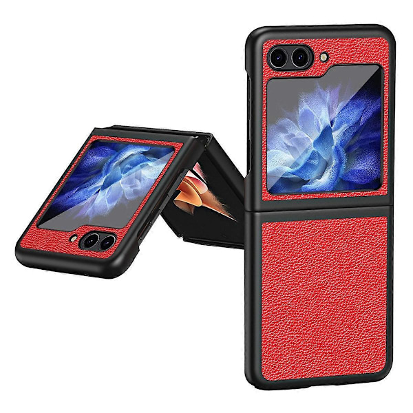 För Samsung Galaxy Z Flip5 5G PU Läderbelagt PC Skal Skyddande Mobilskal Multicolor Style B