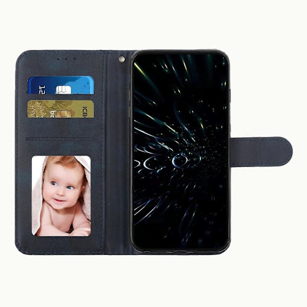PU-nahkainen puhelinkotelo TECNO Spark Go 2022/Spark 8C 4G -puhelimelle, jalustallinen lompakkokotelo läpällä ja hihnalla Multicolor Style B