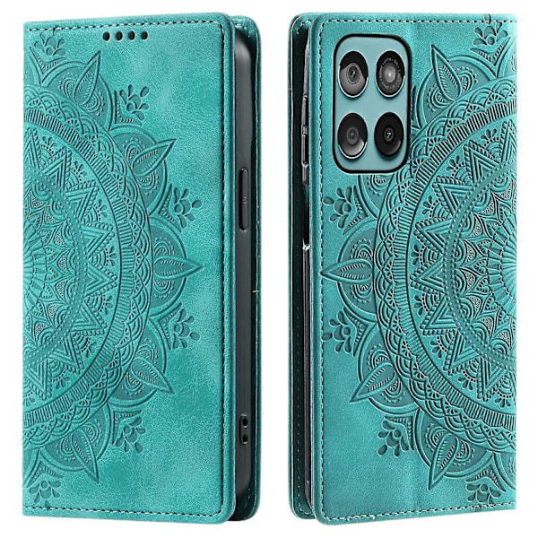 Style-010 Fodral för Motorola Edge 60 5G/ 60 Fusion 5G Magnetisk Stängning Läder Telefonskal Mönster Im Multicolor Mint Green