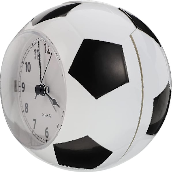 Fotboll Dämpad Bordsklocka 3d Fotbollsformad sängklocka Dekorativ Personlig klocka Inget batteri För pojkar Födelsedagspresent Balck