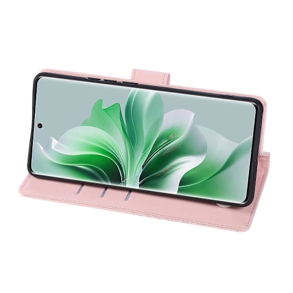 Til Oppo Reno11 Pro 5G (Global)/Reno11 (Kina) 5G Etui Rose Blomst PU Pung Telefon Cover med 3 Multicolor Rose Gold