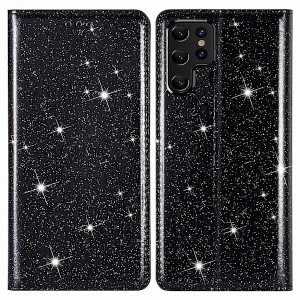 Flash Glitter -jalustamallinen automaattisesti sulkeutuva magneettinen nahkainen puhelinkotelo korttipaikalla